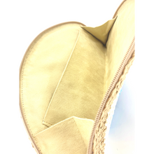 Load image into Gallery viewer, Crochet Raffia Half Moon Clutch