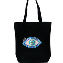 Load image into Gallery viewer, Canvas Glitter Dangle Eye Bag