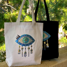 Load image into Gallery viewer, Canvas Glitter Dangle Eye Bag