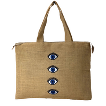 Load image into Gallery viewer, Small Evil Eyes Beach Tote