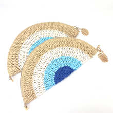 Load image into Gallery viewer, Crochet Raffia Half Moon Clutch