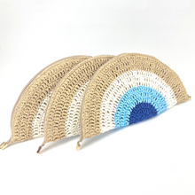 Load image into Gallery viewer, Crochet Raffia Half Moon Clutch