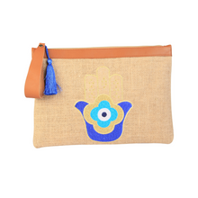 Load image into Gallery viewer, Hamsa Jute Clutch Natural