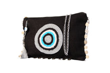 Load image into Gallery viewer, Nazar Jute Clutch Black Silver