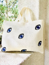 Load image into Gallery viewer, Small Evil Eyes Beach Tote
