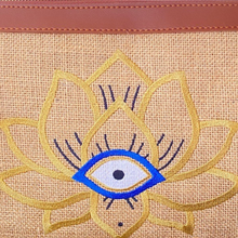 Load image into Gallery viewer, Lotus Eye Jute Clutch
