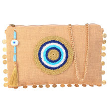 Load image into Gallery viewer, Mia Evil Eye Clutch Bag with Chain
