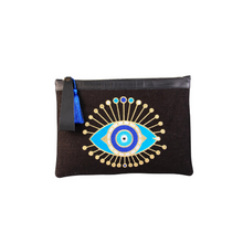 Load image into Gallery viewer, Sun Jute Clutch Black
